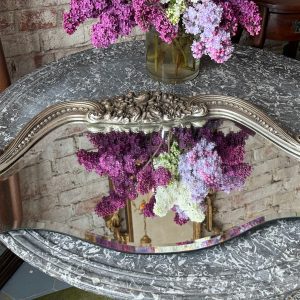 antique silvered mirror console wall decor bouquet