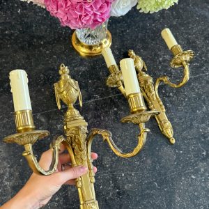 2gab bra sienas lampas ar āžu galvām, vidēji liela izmēra (7262)