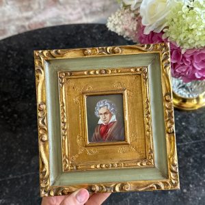 maza izmēra glezniņa ar Ludvigu Van Bēthovenu, skaistā rāmī, viegla pēc svara (7238)
