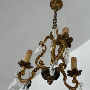 Maza griestu lampa ar kristāliņiem, 3 spuldzēm (7040)