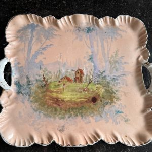 porcelāna paplāte ar rokturiem, vidēji liela izmēra (7384)